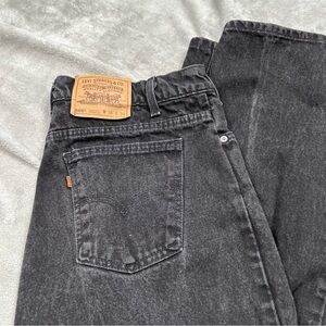 VTG Levi's 505 Jeans Mens 34x30 Regular Straight Black Denim Orange Tab USA Made